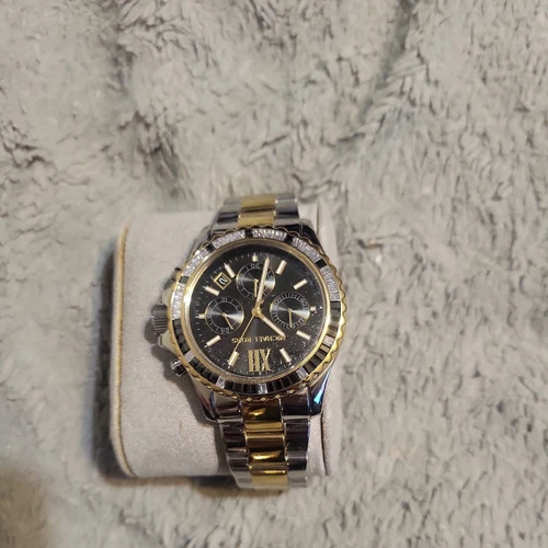 NUOVO Orologio Cronografo Michael Kors Everest Bicolore Oro e Argento Nero MK7209