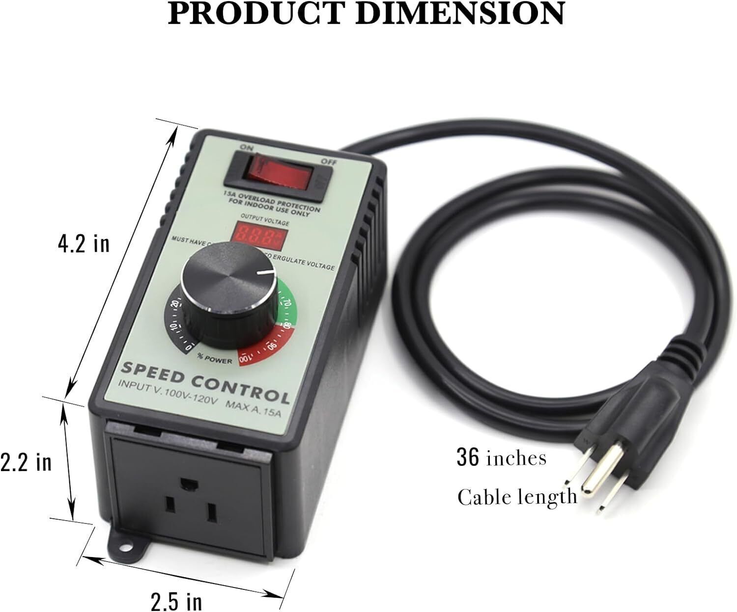 Variable Speed Controller for Router Fan Electric Motor Rheostat 120V Adjuster
