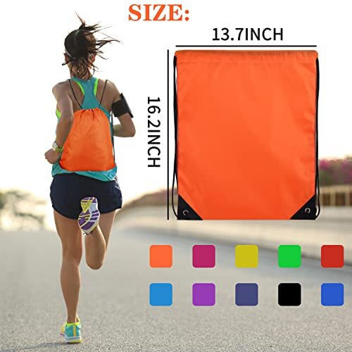 Colors Drawstring Backpack Bags Sack Pack Cinch Tote Sport 20 Multicolor - Picture 3 of 6