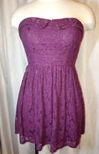 CITY STUDIO LAVENDAR LACE STRAPLESS DRESS: SZ 7