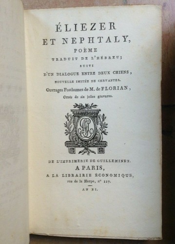 Posthumous works by FLORIAN (11 volumes) 1801-1810 ILLUSTRIOUS OF 50 ENGRAVINGS - Picture 9 of 11