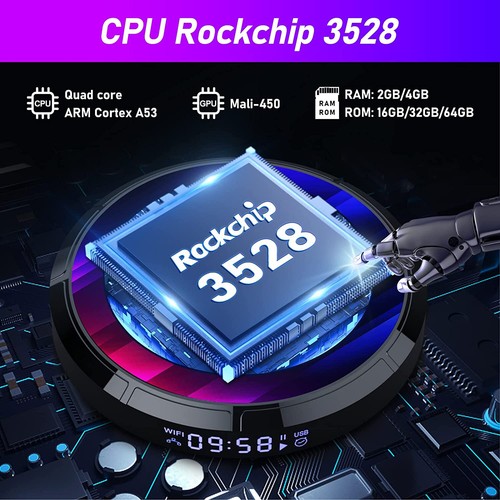 Android 13.0 H96 Max TV Box 4GB RAM 64GB ROM RK3528 WiFi 2.4G+5G/4K/3D BT 5.0 - Picture 7 of 10
