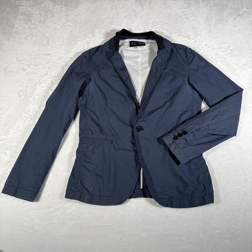 Armani Jeans Hombres Blazer Chaqueta Informal Azul Talla EE. UU. M EUR 50 Ligero - Imagen 8 de 14