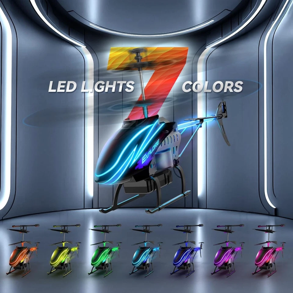 Remote Control Helicopter for Kids with 30Mins Flight(2 Batteries), 7 LED Light - Image 3 of 4