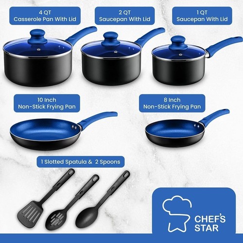 Pots And Pans Set Kitchen Cookware Sets Nonstick Aluminum Cooking Essentials ... - Picture 3 of 8
