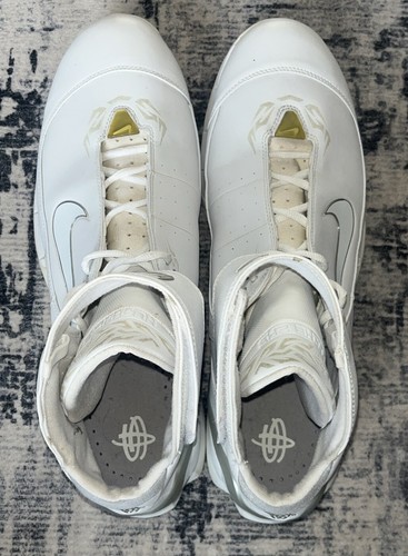 Vintage Nike Air Zoom Huarache 2K5 White Leather Basketball Shoes Mens Sz 18 - Picture 5 of 10