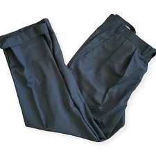 Ralph Lauren Gray Dress Slacks Pants Trousers Mens 38 Pleated Rayon Check Cuffed