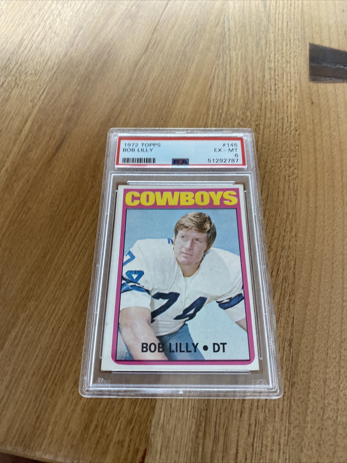 BOB LILLY 1972 Topps #145 Dallas Cowboys Hall of Fame PSA 6