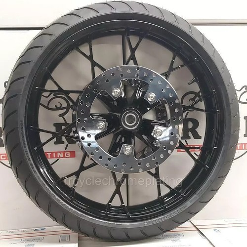 Rotor de neumático de rueda delantera Harley 21" negro Prodigy 08-23 Street Glide Road Glide - Imagen 6 de 8