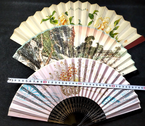 Set of 5 Japanese Folding fan SENSU 扇子 Floral pattern etc. Japan #1134-9 - Picture 2 of 13