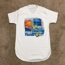 Vtg 1985 Dynamic Designs Shirt Womens One Size White V-Neck Florida Graphic