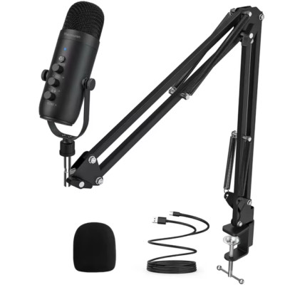 Profi USB Streaming PC Mikrofon Mic mit Arm Aufnahme Twitch YouTube