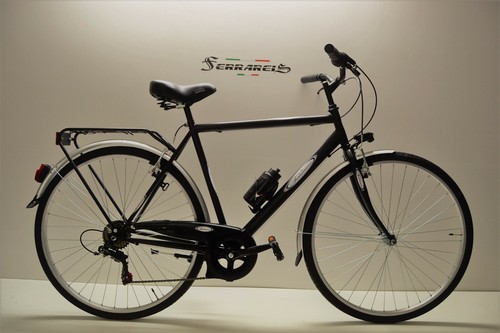 BICI TREKKING 28 UOMO CITY BIKE 7V IN ACCIAIO NERA PERSONALIZZABILE | eBay