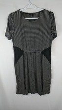 Tribal Short Sleeve Dress, Black, Women's Medium