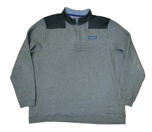 Vinyard Vines Men's Saltwater Fleece Forest Green Shep 1/4 Zip Pullover Size XXL - Picture 2 of 7