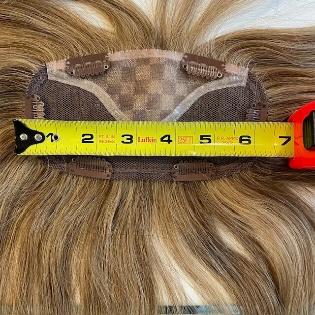 Clip de cabello 100 % humano EasiPart en corona voluminizador 12"/30BT base monoflilamento Foto 4 de 4
