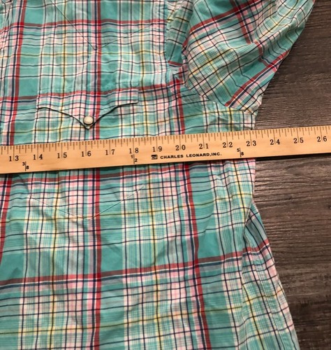 Polo Ralph Lauren Mens XL Green Plaid Pearl Snap Long Sleeve Shirt - 第 4/5 張圖片