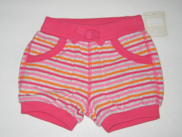 New OLD NAVY Size 0-3 Months Girls Pink Striped Shorts ZE7454 New OLD NAVY Size 0-3 Months Girls Pink Striped Shorts ZE7454