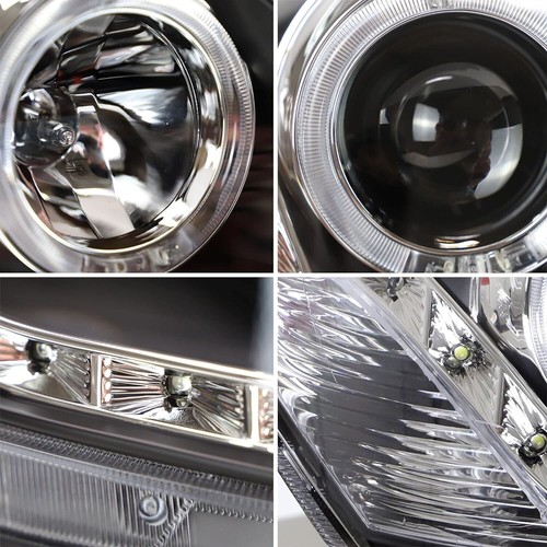 Juego de faros proyectores carcasa negra LED DRL para Toyota Yaris 2007-2011 sedán - Imagen 5 de 9