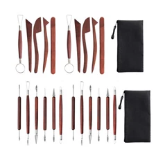 24x Clay Sculpting Tools Sets,Wax Carving Pottery Art Kits,For Brushing,Scrap
