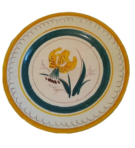 Stangl Pottery 9" Plate Terra Rose Garden Flower Yellow Tiger Lily ED