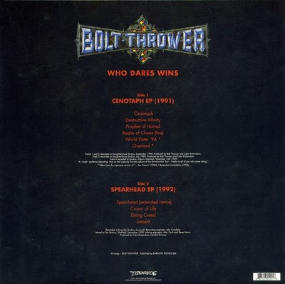 Bolt Thrower - Who Dares Wins LP NEW Death Metal Vinyl Record
