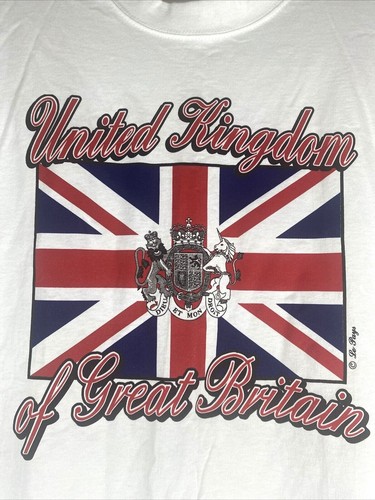 T-shirt vintage punto singolo Gran Bretagna Regno Unito taglia XL - Foto 2 di 7