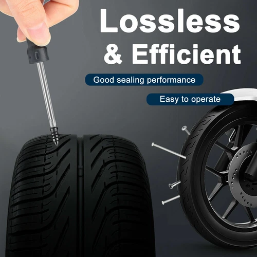 40pcs Tire Repair Rubber Nail Car Tire Repair Screw in Rubber Plug Nail Vacuum - Bild 3 von 9