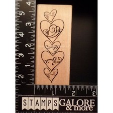 Stampendous Rubber Stamps N228 HEART STACK FLOURISH SWIRLS LOVE VALENTINES 1655