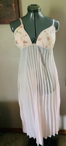 Bella Donna Sheer Pink Floral Nightdress Slip Style Size M Excellent Condition - Picture 11 of 11