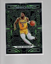 MALIK BEASLEY 2022-23 PANINI OBSIDIAN NEON GREEN ELECTRIC ETCH CARD #82  /25