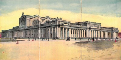 c.'10,3-part, 5 1/2 x 10 1/2, Pennsylvania RR Station,New York, NY, Old Postcard