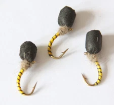 Yellow Owl Black Top Hat Emerger Suspender  #10, 12, 14 & 16 Barbed  Dry Flies