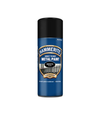 Hammerite Black Direct To Rust Smooth Aerosol schnelltrocknend 400ml Metallfarbe