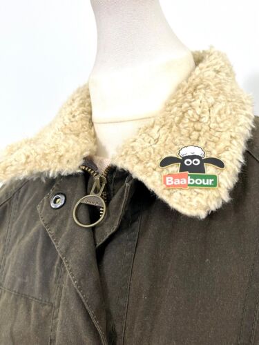 New BARBOUR x SHAUN THE SHEEP Beadnell Wax Jacket Size UK 12 EU 38 USA 8 Large - Picture 7 of 16