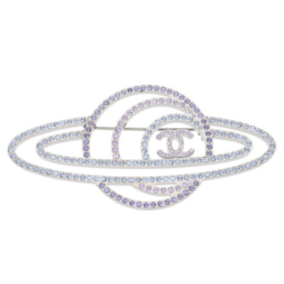 CHANEL Saturn motif brooch Silver x Light blue x Light purple | eBay