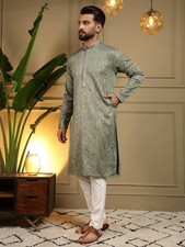 Pakistani Men Cotton Kurta Set Kurta Pyjama Indian Ethnic Kurta Wedding Party