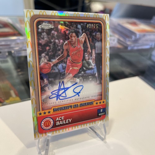 2024 Topps Chrome All American Ace Bailey McDonald’s Logo Auto /75 - Picture 4 of 5