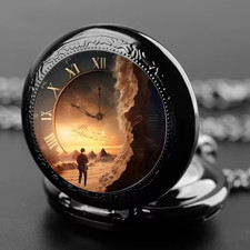 Traveler Vintage Quartz Pocket Watch with Chain Pendent GOTHIC
