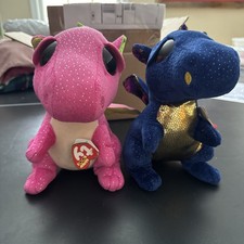 Ty Beanie Boos Dragon Lot 2 Darla And Saffire 6-8  