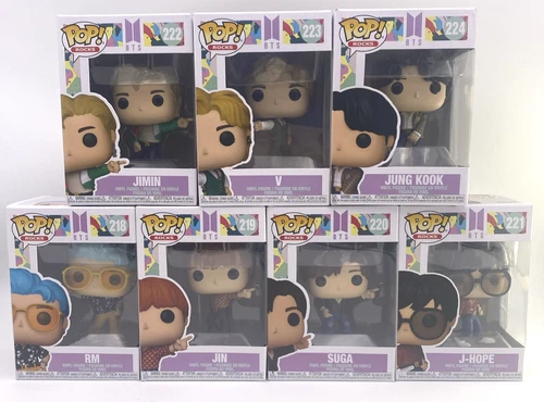 Funko BTS Dynamite Pop Vinyl Figures 7 Members 218-224 Set Complete Together MIB