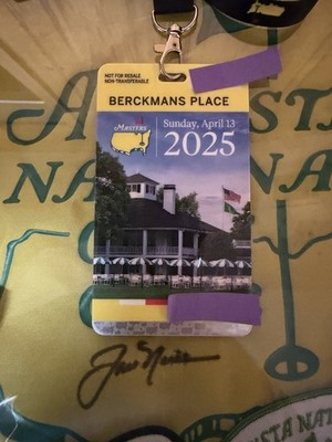 2025 Masters Berckmans Place Sunday Badge Pass Augusta National