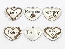 Deep Engraved Heart Honey Pet ID Stainless Steel Dog Tag Lifetime Warranty
