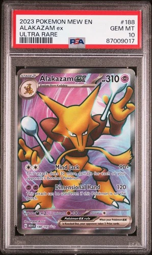 Pokemon Alakazam EX 151 188/165 Ultra Rare PSA 10 Gem Mint