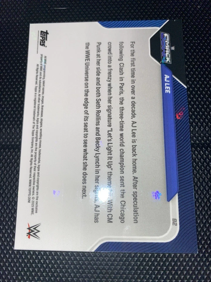 2025 Topps Now WWE #92 AJ Lee SmackDown READY TO SHIP NOW!!!! - Image 4 of 4