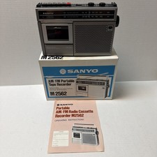 VINTAGE CIB 1980's Sanyo M2562 AM/FM Portable Tape Recorder BoomBox See Descript