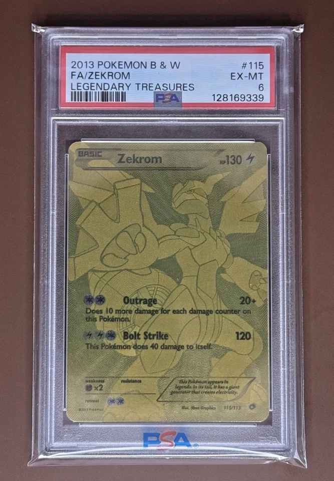 Pokemon Zekrom Legendary Treasures Gold Full Art #115 PSA 6 - Image 2 of 3