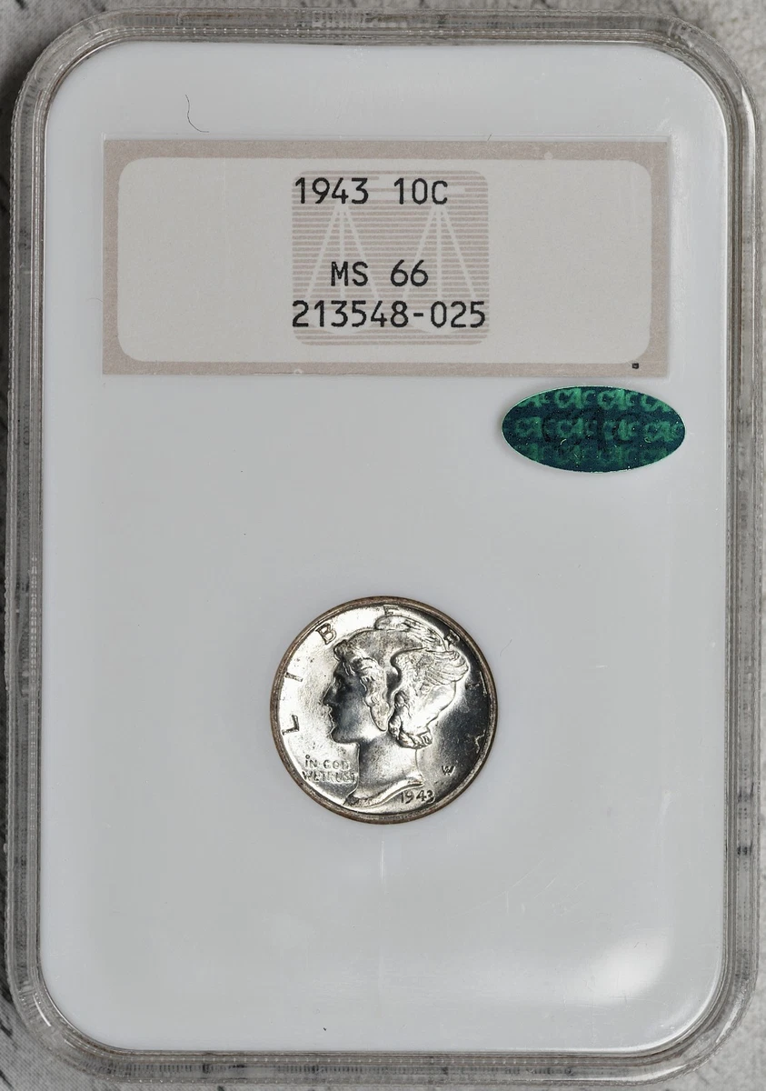 MS 66 Graded 1943 Year Mercury Dimes (1916-1945) for sale | eBay