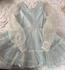 VINTAGE 70 s Girls Light Blue Dress With Nice Back Detail