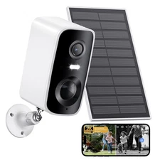 Solar Security Cameras Wireless Outdoor HD 2K Battery Powered Cameras for Home